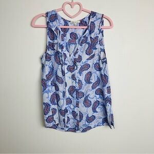Skies Are Blue Paisley Tank Top - Blue and Red Size MP